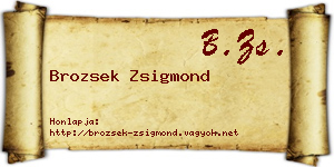 Brozsek Zsigmond névjegykártya